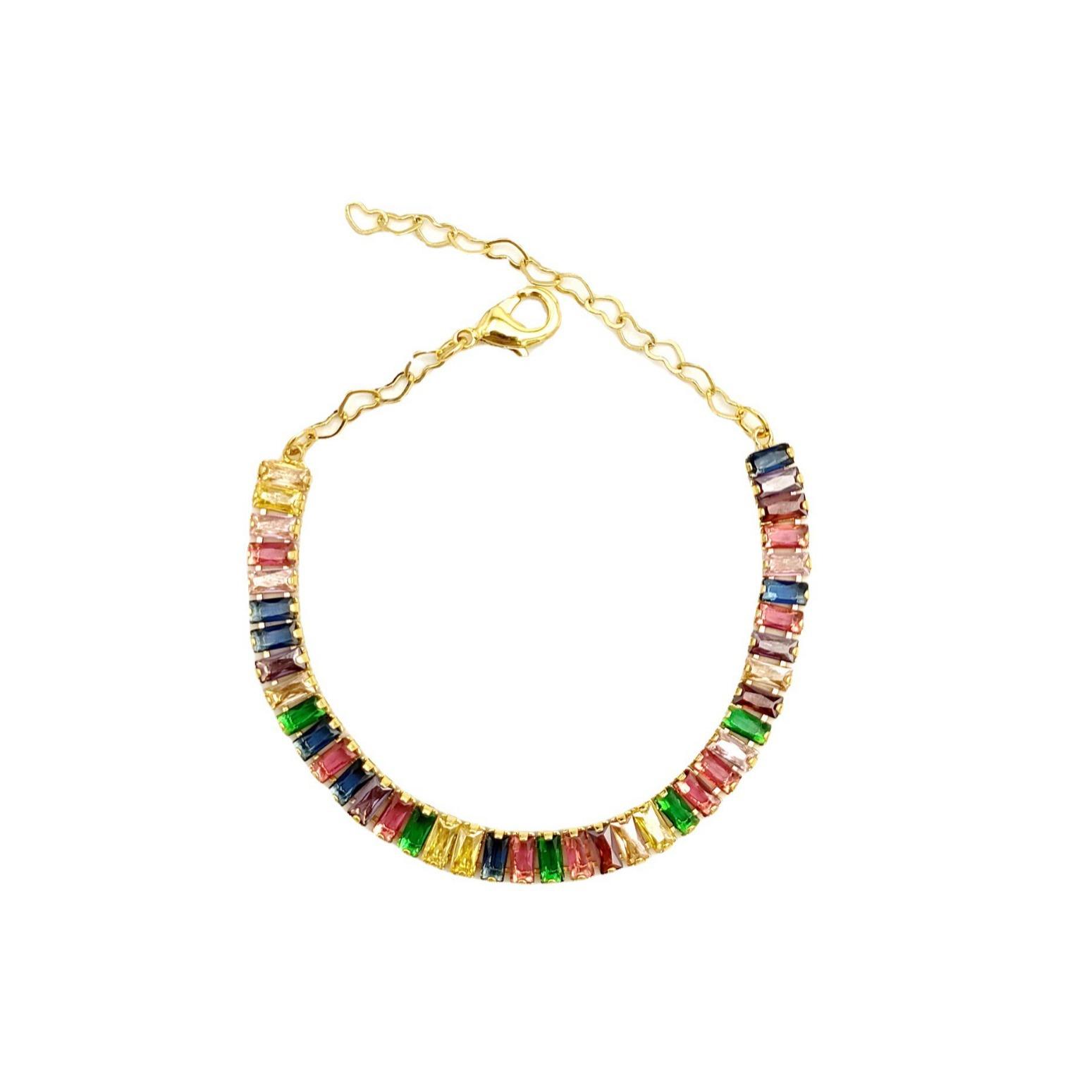 

Бренд Mihmily - красочный квадратный браслет из драгоценных камней, нишевый модный темперамент