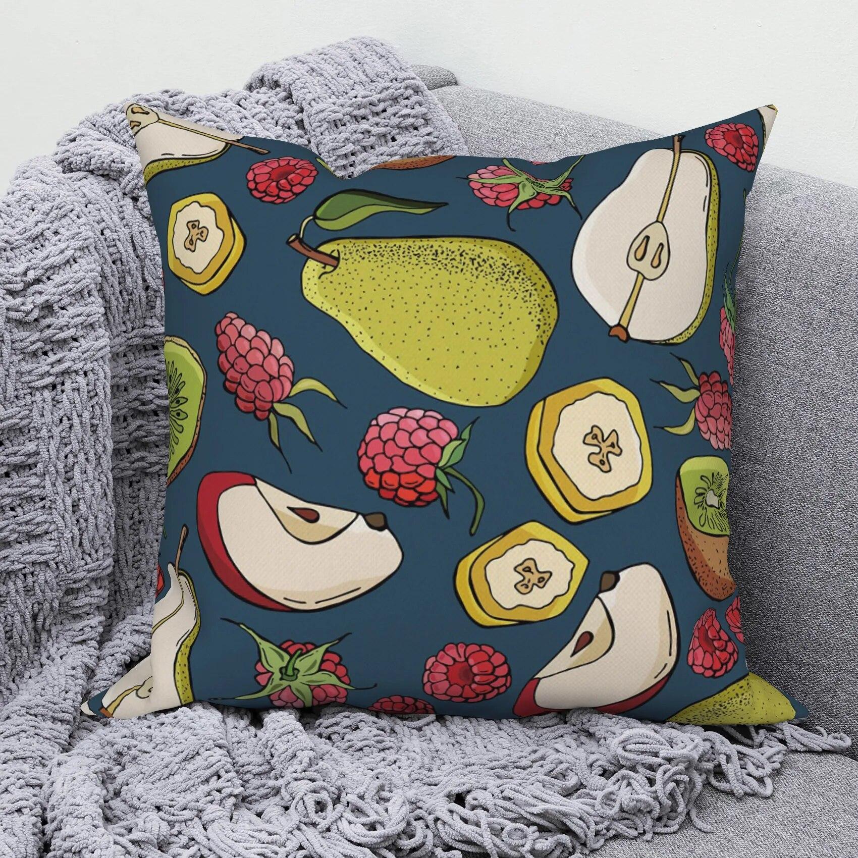 Декоративная подушка для спальни дивана декоративная наволочка домашний декор милые тропические фрукты 40x40cm 523₽