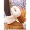 Thick-soled Warm Snow Boots for Women 2025 Winter Plus Size Back Zipper Fleece Short Cotton Shoes