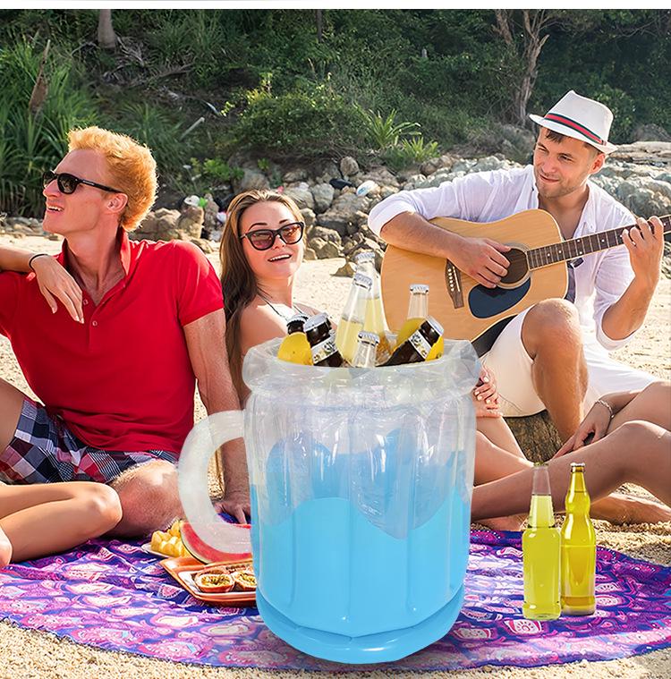 Portable Inflatable Ice Bucket for Outdoor Water Play, Beach, Camping & Beer Cups
