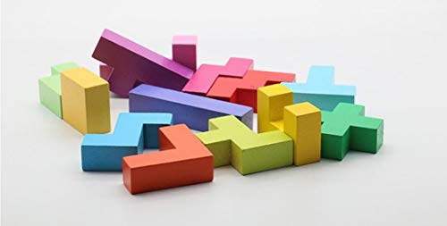 [TradeWind] Wooden 3D Tetris Puzzle, Block Puzzle, Building Blocks, Cubes, Colorful Educational Toy, Anti-Aging, Dementia, Brain Training