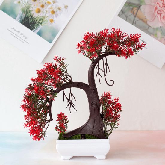 Albero Da Frutto Artificiale Con Vaso - Mini Bonsai Finto In Plastica, Ciliegio/Pesco/Arancio, Per Decorazione Casa E Ufficio