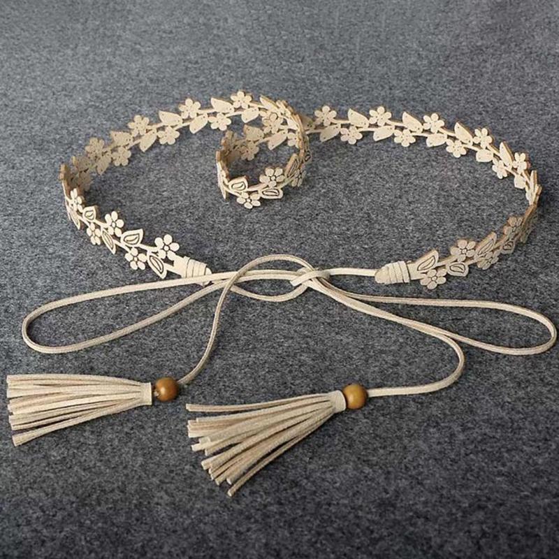 Bohemian Style Butterfly Blue Water Diamond Waist Woven Handmade Wooden Bead Belts Y2K Retro Belt Waist Chain Accessory Skirt