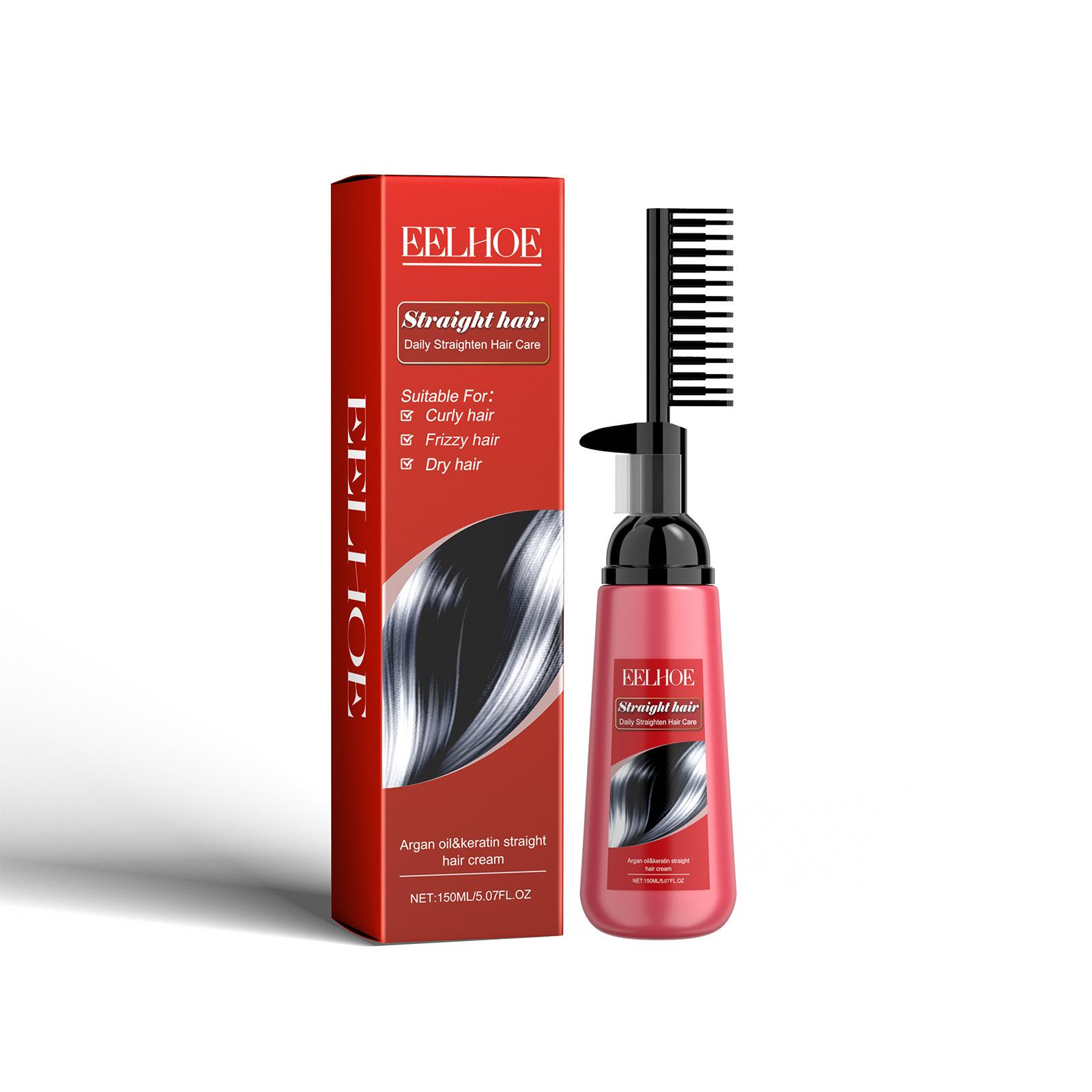 EELHOE Straightener Cream Repair Frizzy Hair Straightening Products Split Ends Hair Treatment Nourishing Hair Care Cream 150ml 150ml Boxed