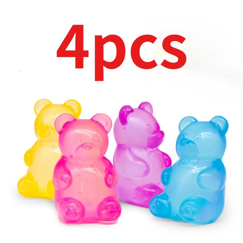 Colorful Gummy Bear Jelly Bean Fudge Squeeze Toy Anti-Stress Fidget Hand Relax Toy Gummy Candy for Stress Release Ages 3+