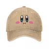 Boné Clássico Kirbys Zangado Unissex Algodão Desgastado Snapback Desenho Animado Jogo Outdoor Todas as Estações Bonés de Viagem Chapéu
