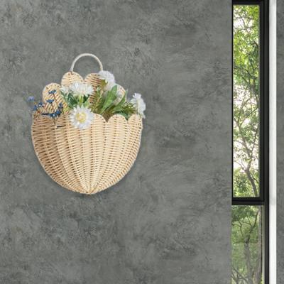 Wandhängender Aufbewahrungskorb Imitation Rattan Schlafzimmer Multifunktional Blumen
