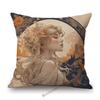 Mucha Style Floral Princess Girl Pink Purple Blue Pretty Flower Daughter Room Decoration Sofa Pillow Case Spring Cushion Cover