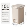 10L Khaki Foot Pedal Kitchen Trash Can with Wheels