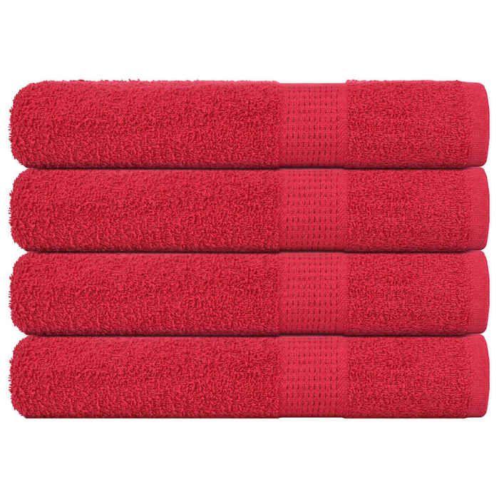 VidaXL Serviettes de sauna 4 pcs rouge 80x200 cm 360 g/m² 100% coton, serviette, serviette de bain, serviette en coton 136936