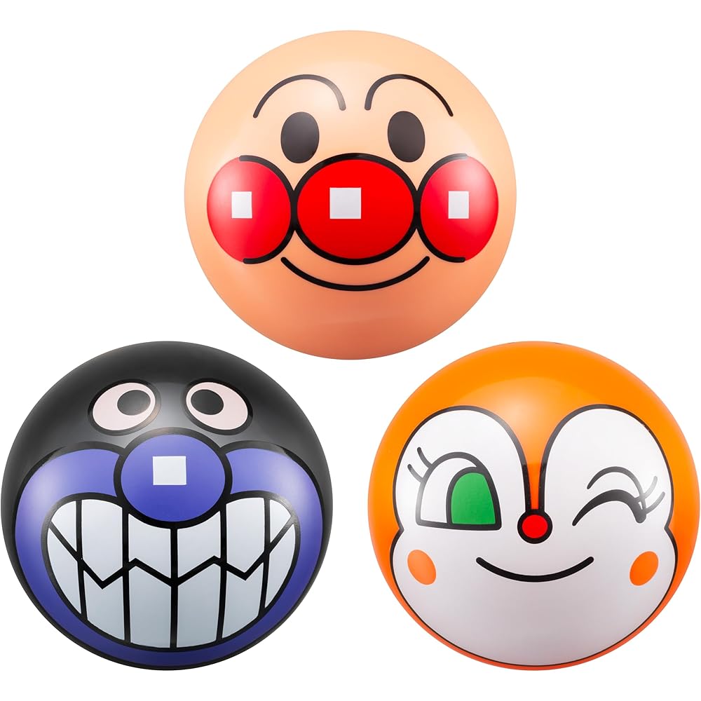 Agatsuma Anpanman Mini Face Balls Set of 3 Anpanman Baikinman Dokinchan 2024