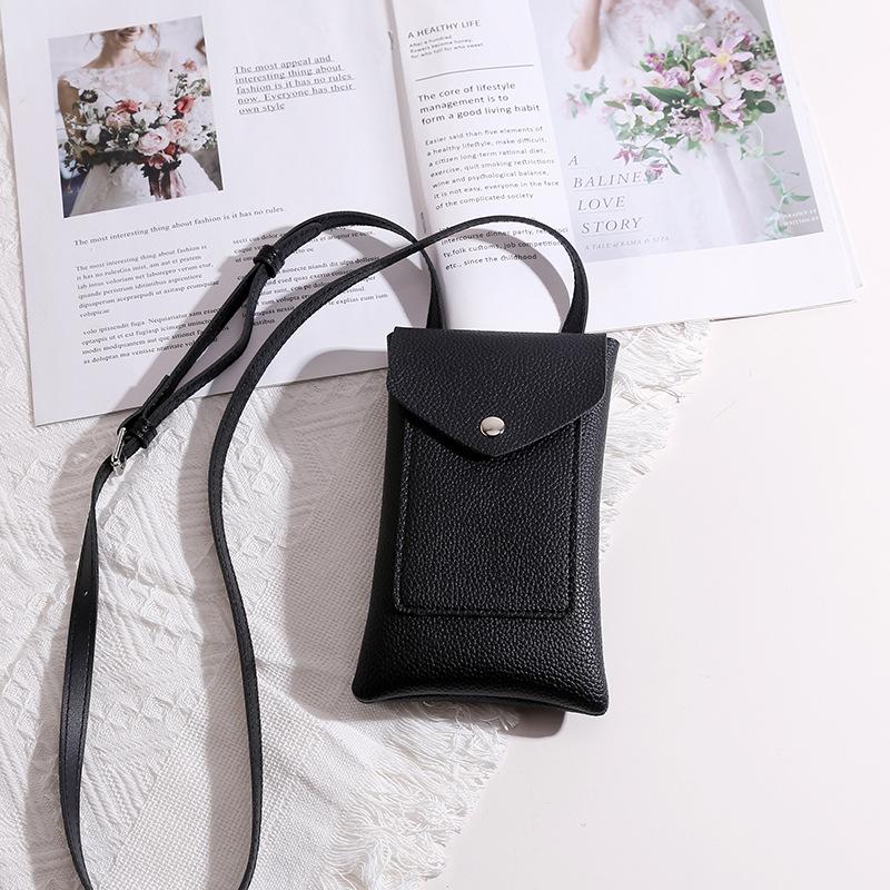 Women Bags Lychee Pattern Soft Leather Wallets Cell Phe Purse Flap Crossbody Shoulder Strap Handbag for Female Daily Bags Sac