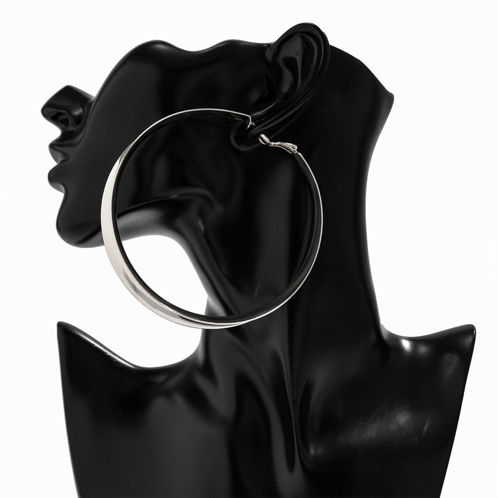 Gold Hoop Earrings for Women Exaggerated Metal Large Circle Glossy Earrings for Banquet Gown Travel Ears Decor