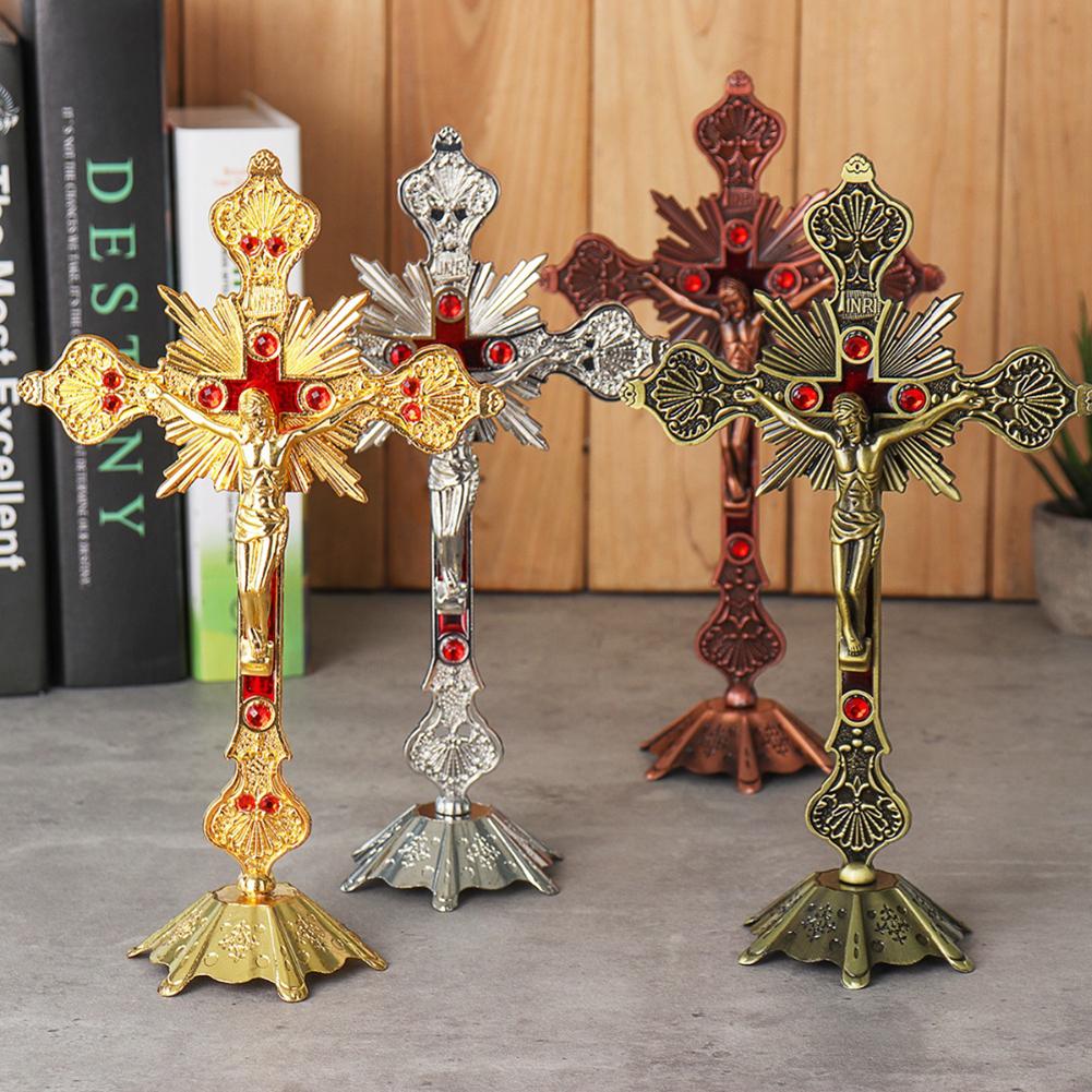 Croix De Table Luminescente – Décoration Chrétienne, Brille Dans Le Noir, Pour Étagère, Bureau, Cadeau Foi