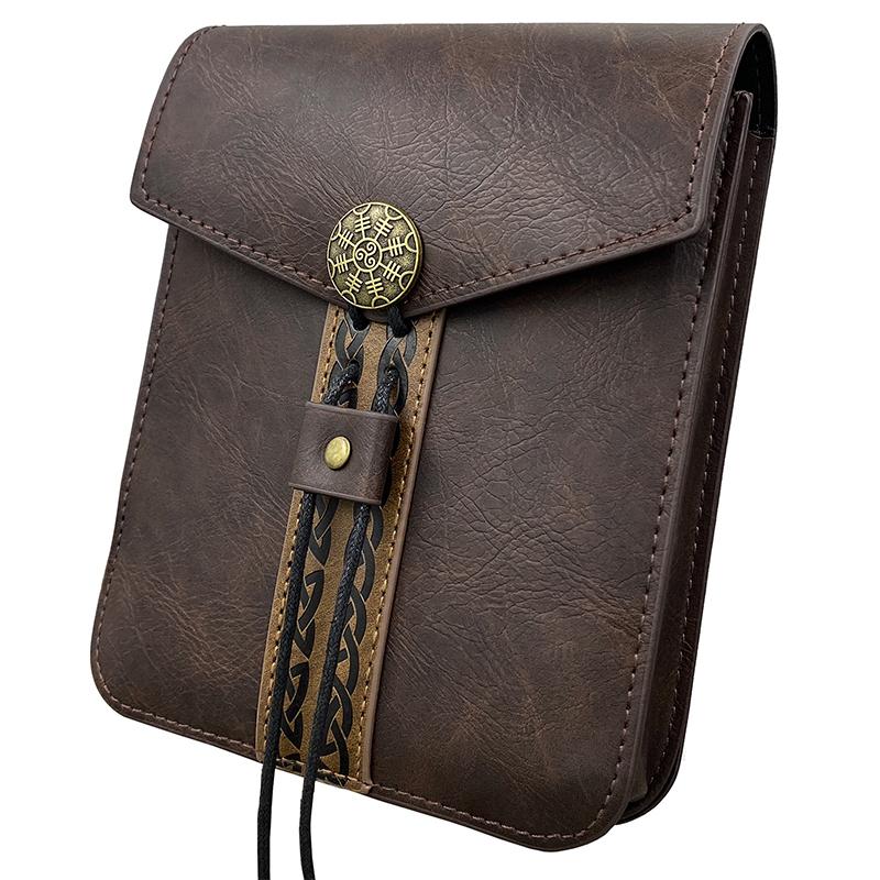 Medieval Viking Money Pouch Bag Fanny Pack Cosplay Halloween Costume Accessories Waist Bag Unisex PU Leather Coin Purse Bag