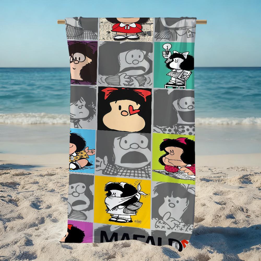 M-mafalda-es cartoon book Towel Large Quick-Drying Microfiber soft Beach Towel for Travel Fitness Sauna Bathing Camping