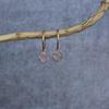 Natural Raw Rose Quartz Earrings Pink Quartz Hoop Earrings for Women Raw Gemstones Earrings Healing Crystal Small Earrings Unique Gifts