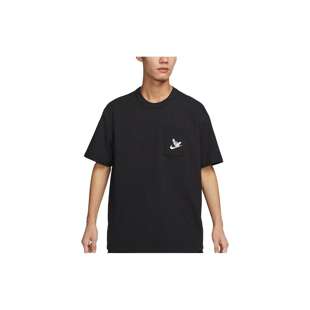 Nike T Shirts Men's Black Crew Neck Moderate Straight Fit FQ0351-010