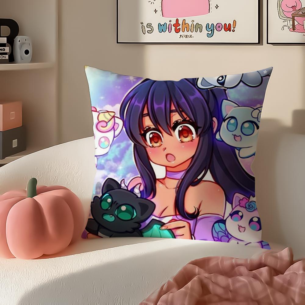 Cute Anime Cat AAphmau Meow Cushion Cover Pillowcase Short Plush Invisible zipper Room Sofa Cushion Cover 30X30cm