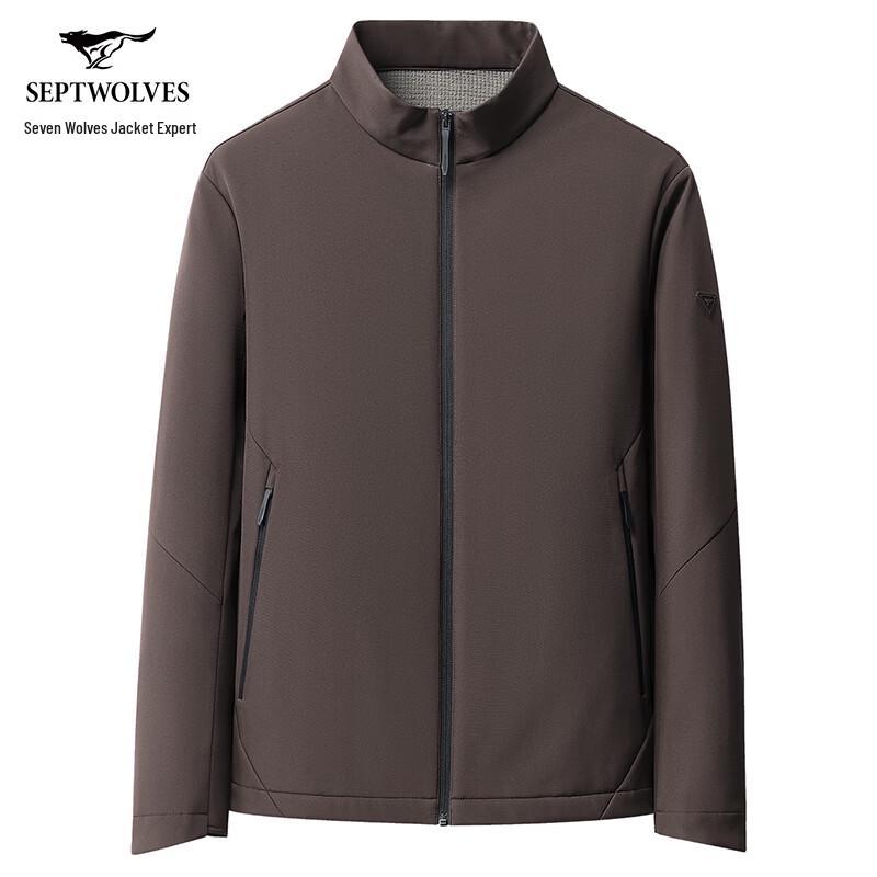 SEPTWOLVES Men's Stand-Collar Business Casual Waterproof Jacket