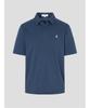 Binpolmen Open-Neck Soft Crescent Pique T-Shirt Blue