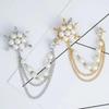 Hot 1pcs Versatile Pearl Snowflake Tassel Brooch Fashion Accessories Corsage Female Fashion Brooches for Women Chain Pin Jewelry