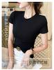 Pure cotton t-shirt, women's short sleeved slim fit, niche and beautiful Western style small shirt, T-shirt, short top JS