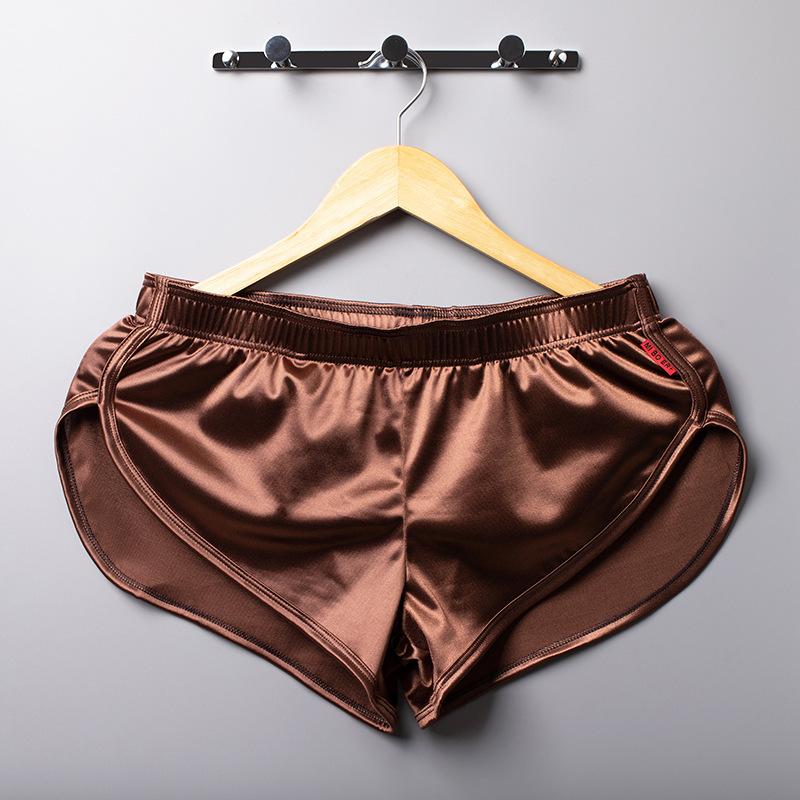 

Men s Low-Rise Sports Boxer Shorts Plus Size Silky Smooth Lounge Sleep Shorts Breathable Home Underwear for Men 3XL кавовий