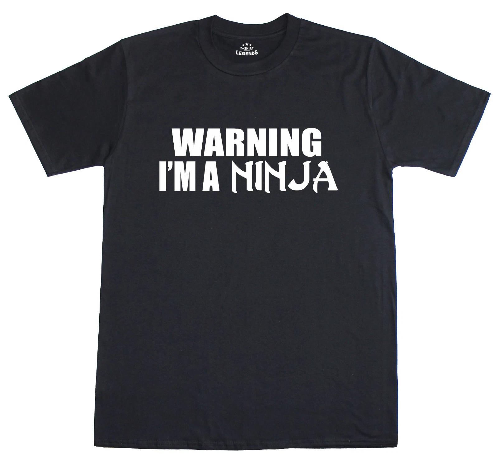 Warning I m A Ninja Martial Arts Funny Mens Regular Fit Cotton T-Shirt XXL