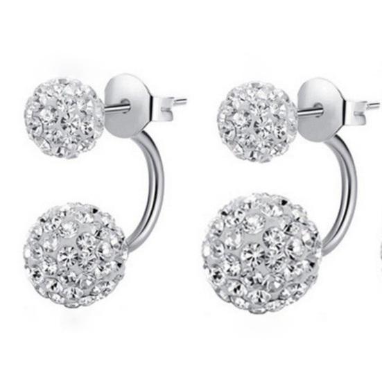 Damen Modeschmuck Dame Elegant Strasskugel Ohrstecker Ohrringe Geschenk