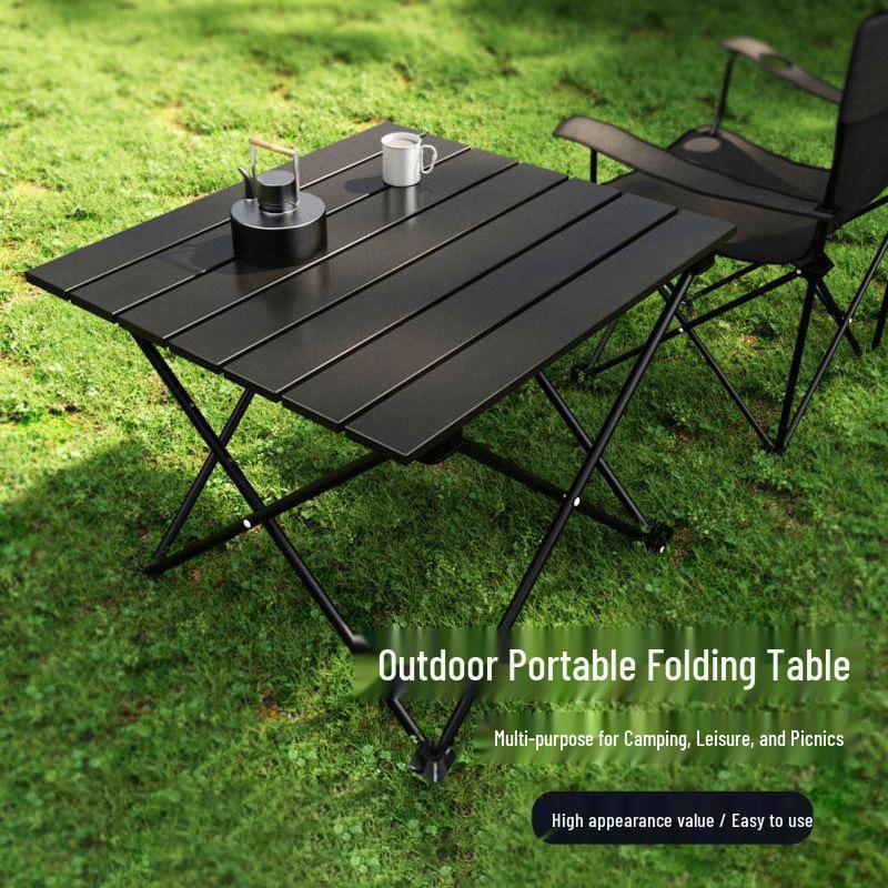 Portable Outdoor Folding Egg Roll Table for Camping, Fishing, Picnic, and BBQ