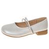 French silver Mary Jane small leather shoes women's 2025 new summer beautiful skirt flat bottom shallow mouth evening single shoes