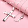 925 Sterling Silver 16-30 Inch Exquisite Cross Pendant Necklace for Women's Fashion Wedding Accessories Jewelry