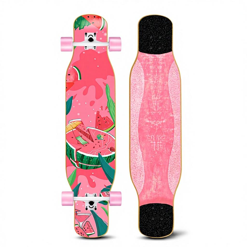 46IN Big Longboard Skateboard Boys Girls Beginners Adults Four-Wheel Street-Style Professional Double Rocker Maple Wood Dyed