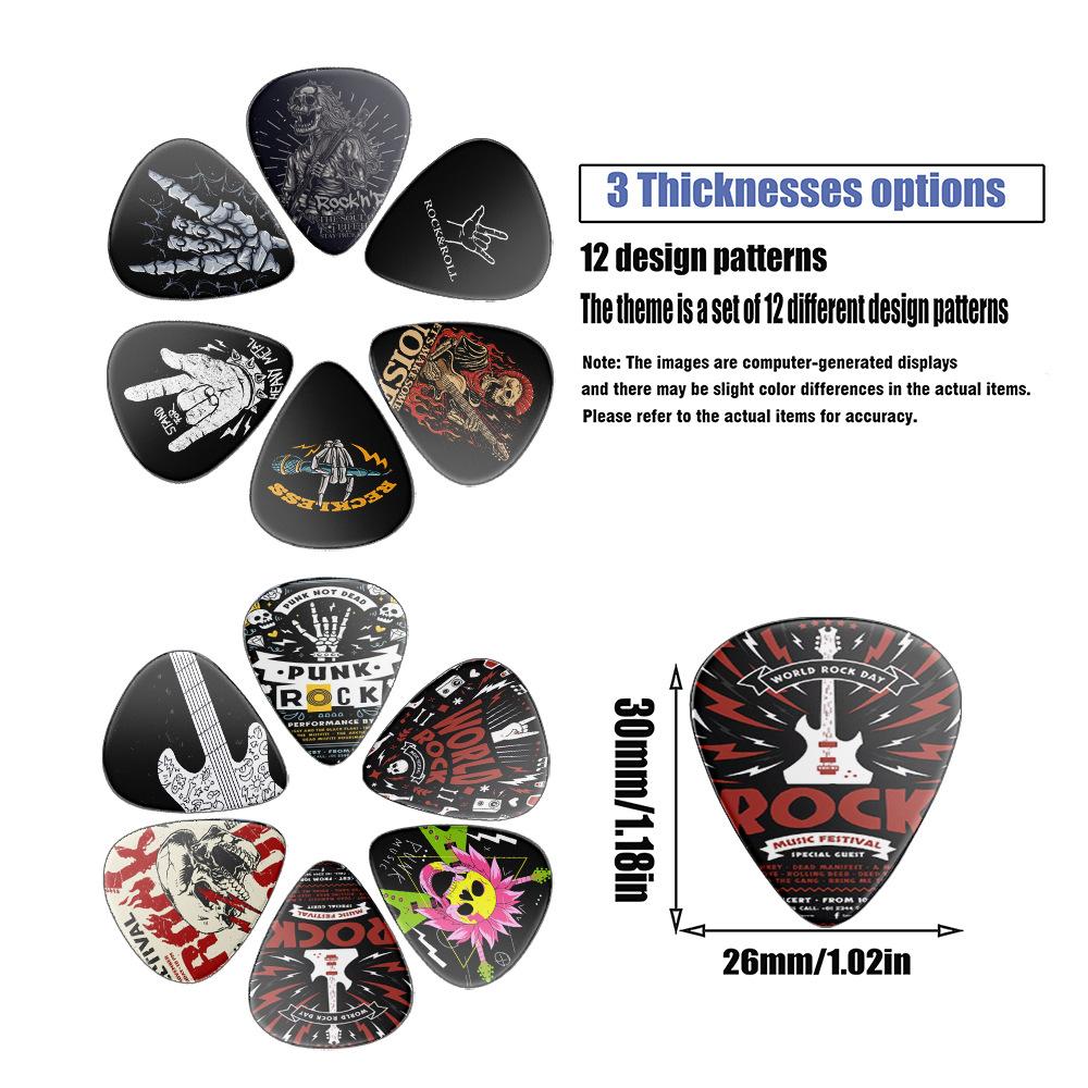 12 Pieces Guitar Picks 0.46mm 0.71mm 0.96mm Plectrum ABS Premium for Acoustic Electric Guitar Bass Ukulele Plectrums