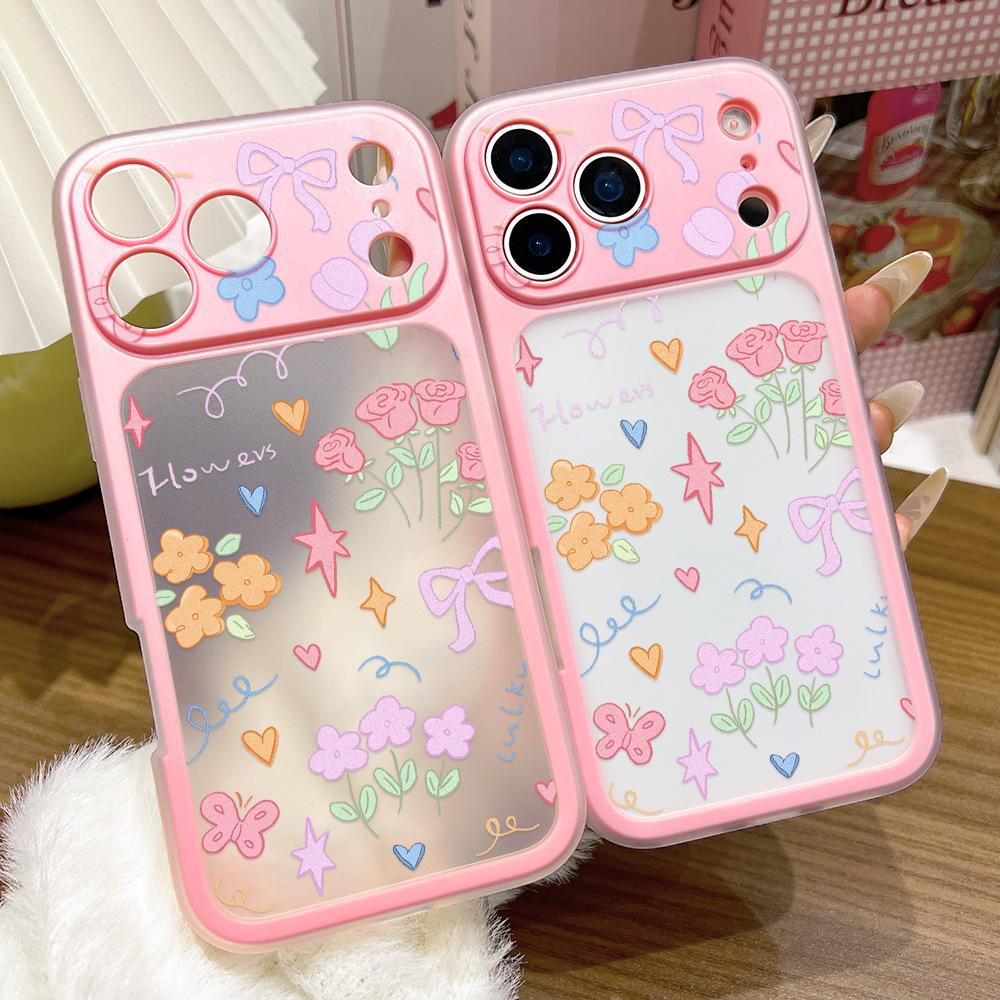 Applicable to iPhone17promax color flower two-in-one mobile phone case Apple 16 niche 15 generation hair ins wind