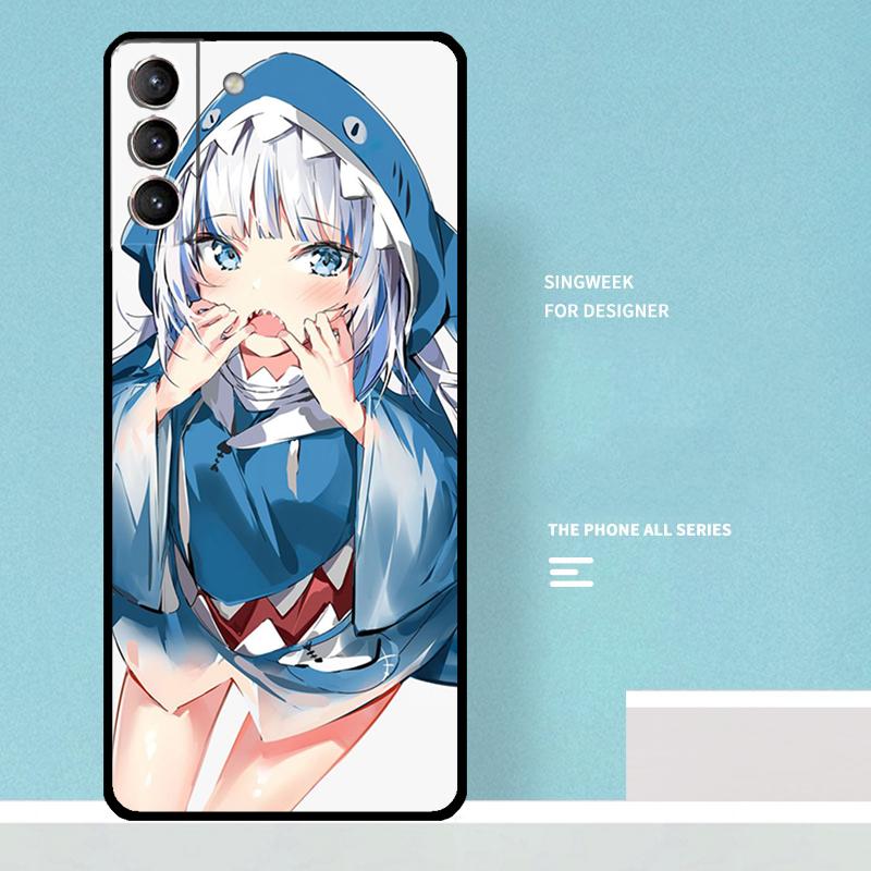 Anime Hololive Gawr Gura Case For Samsung Galaxy S24 Ultra S20 S21 S22 S23 S25 Ultra S9 S10 Plus S25 FE Phone Cover