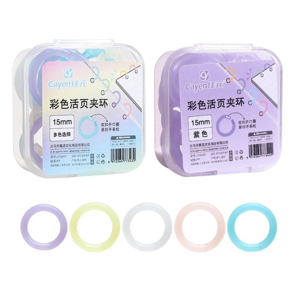 20Pcs Plastic Loose Leaf Rings 15mm Book Paper Rings Clips Binder Rings  DIY Scrapbook Journal