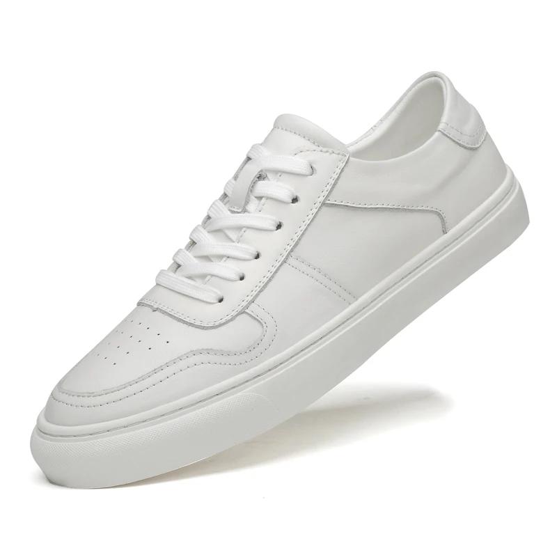 New Men's White Sneakers Casual Shoes Men Comfortable Walking Shoe All-match Genuine Leather Male Footwear Skate Shoes For Man