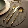 304 Stainless Steel Mirror Light Luxury High Value Steak Knife Fork And Spoon Three-piece Western-style Tableware Dessert Fork