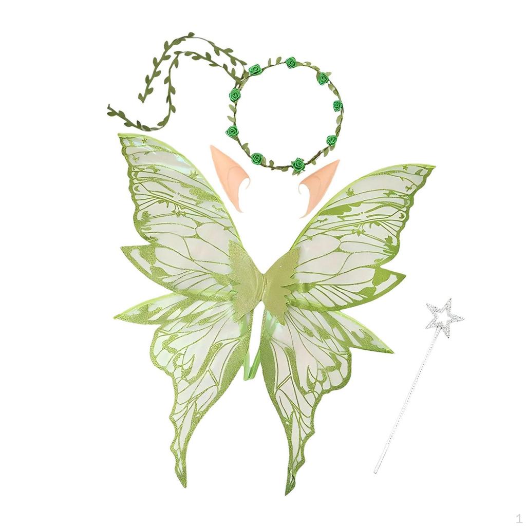 Fairy Wings Adult Kids Decoration Elf Wreath Headdress Props Butterfly Costumes