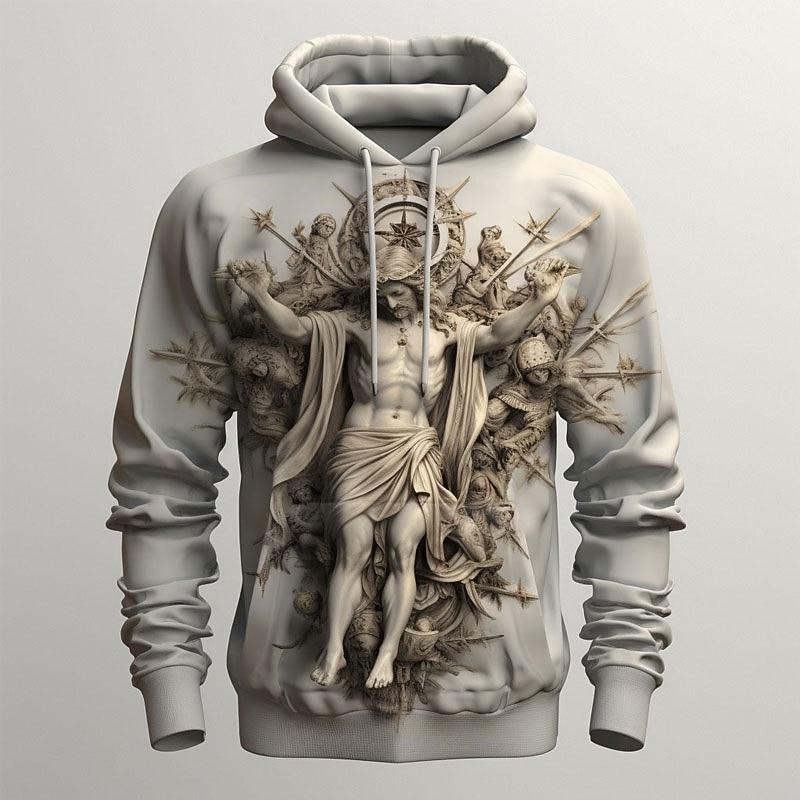Sweat à capuche graphique pour homme Croix Foi Hoodies Sweatshirt Mode Quotidien Basique Décontracté