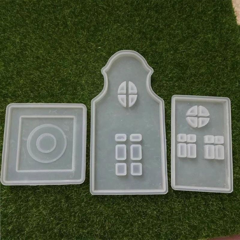 Multipurpose Sturdy Silicone House Candle Holder Mold Set Portable for Resin Plaster Craft Supplies Assorted Sizes