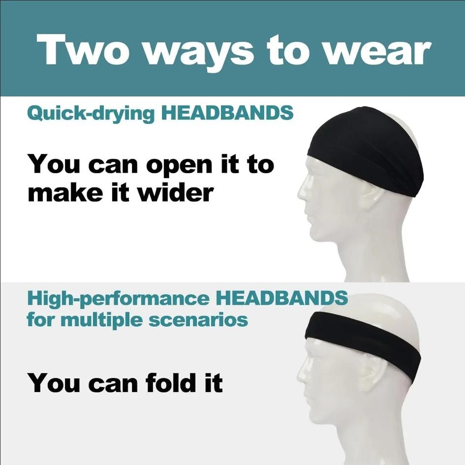 Sport Headband Men Women Fitness Sweat Bandage Head Hair Band Elastic Tennis Yoga Absorb Sweatband Sports Hair Accessories