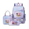 School Season Printed Student Schoolbag Backpack Shoulder Pencil Bag Three-Piece Set