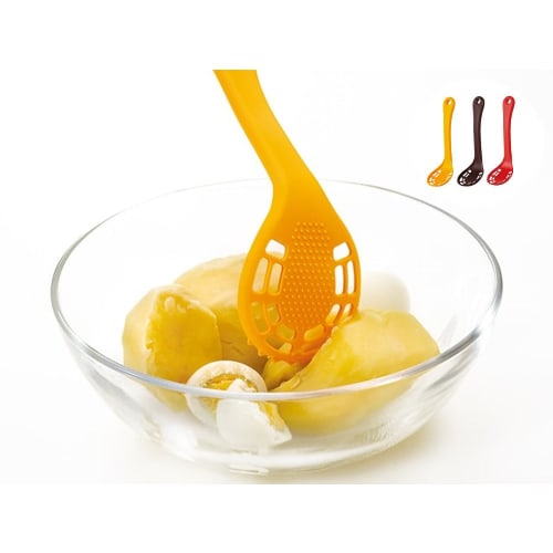 Myrna Crushing and Scooping Spoon Masher, Brown