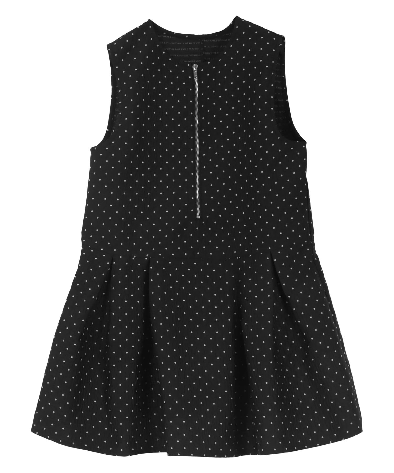 

Kobe Lettuce Polka Dot Jacquard Zip Jumper Skirt, Peplum Dress, Mini Dress, Flared Dress, After-School Activities [E3381] M Black