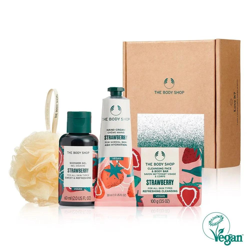 The Body Shop Strawberry 3-Piece Gift Set (Shower Gel 60ML + Hand Cream 30ML + Soap 100G) (888174)