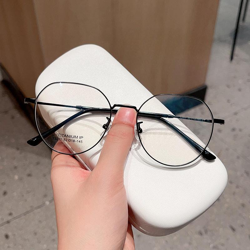 Metal Retro Polygonal Glasses Frame Men's and Women's Plain Style Can Match Myopic Anti Blue-Ray Glasses