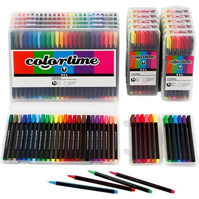 Feutres - Colortime - Fineliner - 18 Pqs. - Pointe 0,6-0,7 mm - Couleurs assorties